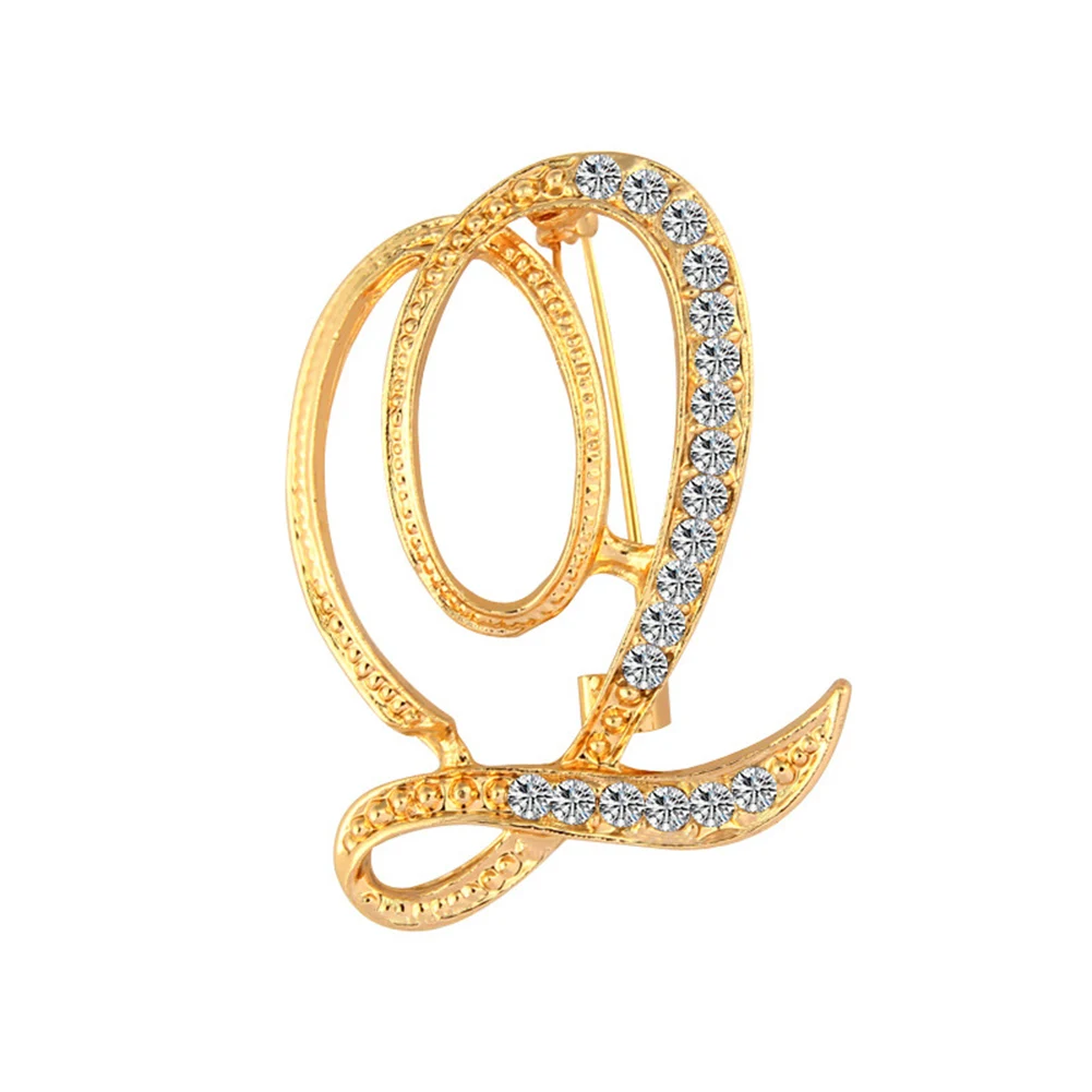 1 Pcs Pins Best Alphabet Letter A-Z Pins Trendy Metal Fashion New Hot Sale Gold-Tone Initial Letter Fashion Brooch Pins