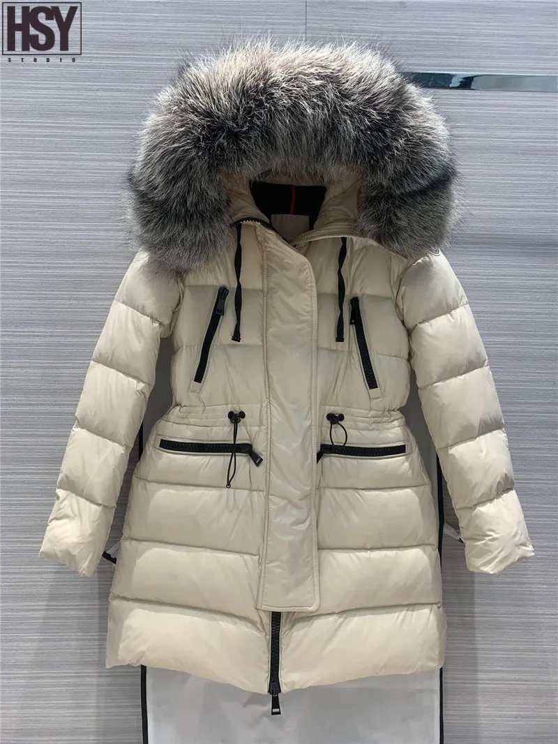 【HSY】2019 зимняя новинка женский большой меховой воротник из серебристой лисы 90%