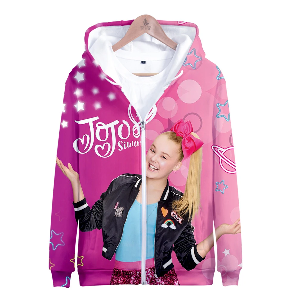 Новинка, толстовка на молнии JOJO SIWA, повседневные толстовки с капюшоном, новая модная крутая осенняя и весенняя Толстовка Highstreet