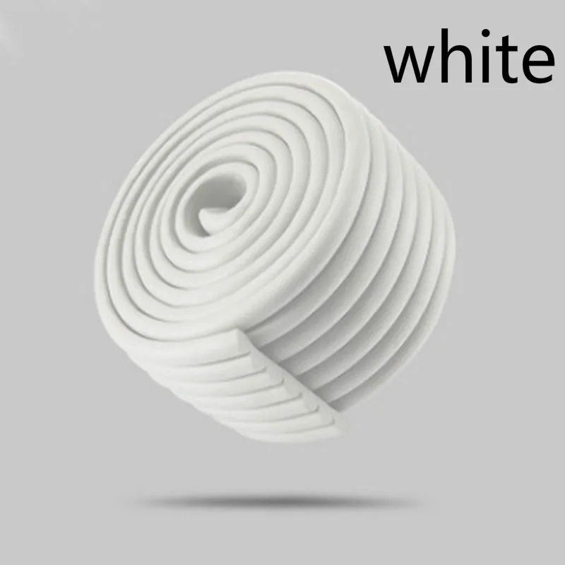 white 2 м детский Поролоновый бампер, Подушка для домашнего столкновения, защита для детей, настольный Угловой протектор, детская защитная полоса - Цвет: white