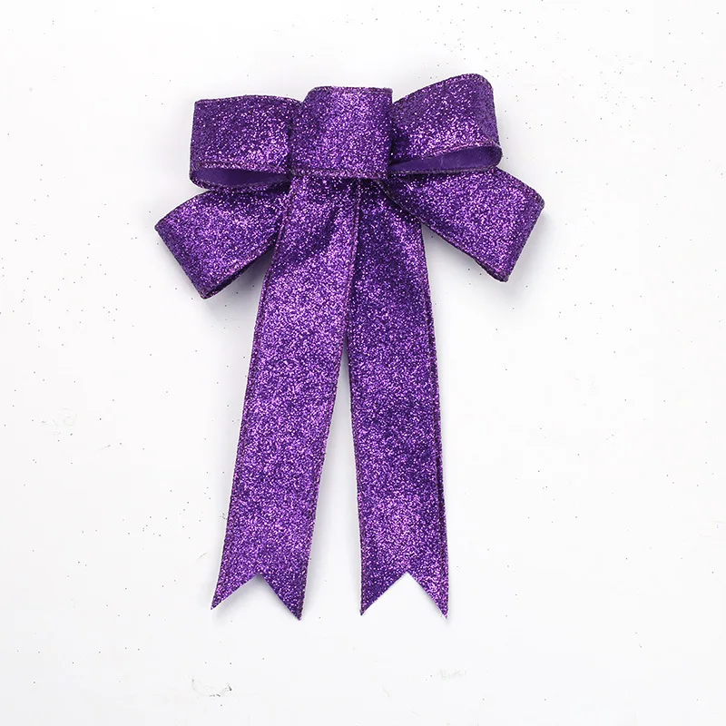 23 см золотой луковый порошок замок бант Рождественский Новогодний подарок украшения на подарочную коробку Рождественская елка праздничные вечерние украшения DIY - Цвет: purple