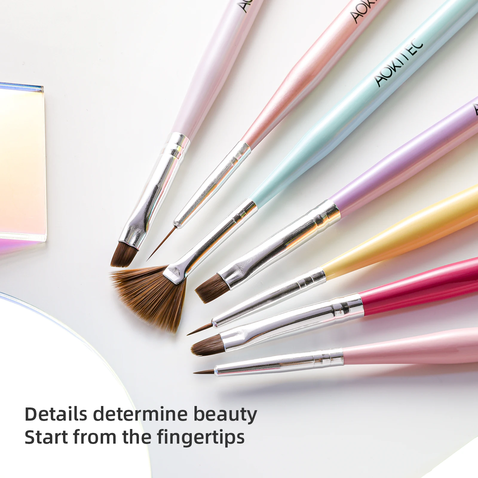 Nagelbürsten-Set 5-teilig – Doppelseitige Nail Art Pinsel Für Gel, French Nails, 3D-Design