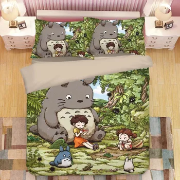

Cartoon Totoro 3D Bedding Set Duvet Covers Pillowcases Comforter Bedding Sets Bedclothes Bed Linen Totoro bedding sets 01