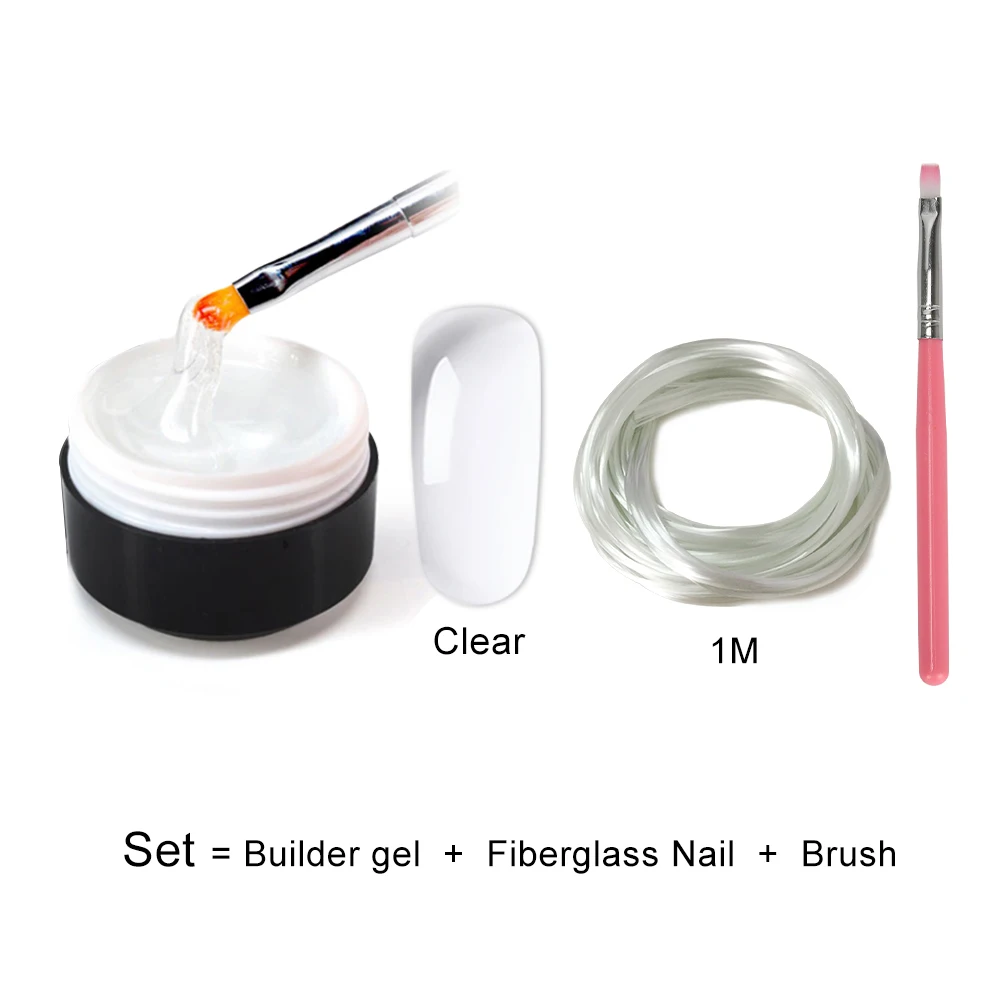 builder kit-clear Полигель набор быстрое строительство кристалл ногтей Удлинительный УФ-гель лак полигель прозрачный розовый гель комплект лаков замочить от 15 мл - Цвет: builder kit-clear