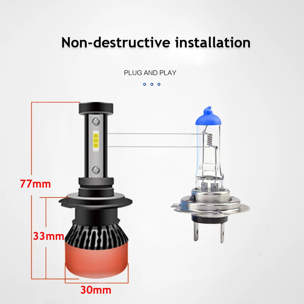 YOTONLIGHT мини H4 светодиодные огни автомобиля, светодиодные фонари, H7 H11 H1 Лампа 9005 Hb3 9006 Hb4 H8 H9 100W 12000Lm 4 стороны csp 12v 6000K 3000K 8000K