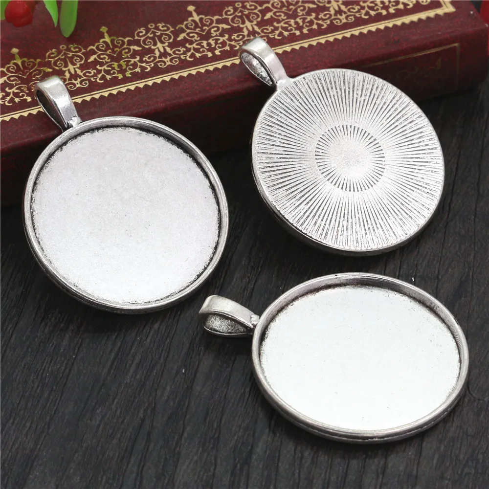 Antique Silver 5 шт./лот 30 мм внутренний размер 4 цвета покрытием классический стиль Кабошон База Установка Подвески - Цвет: Antique Silver
