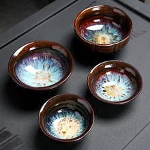 JIA-GUI LUO керамическая чашка кунг-фу чайная чашка Tianmu глазурь маленькая чайная чаша дорожная чашка Tazas De ceramic a Creativas I050