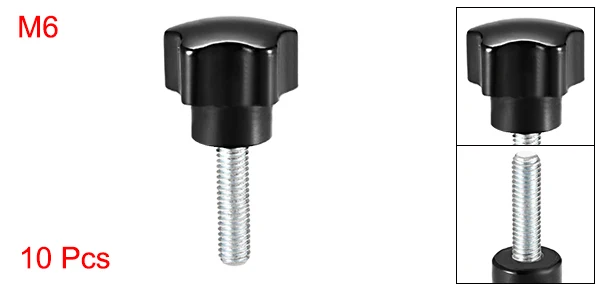 M6 x 20mm Uxcell 10 блоки из серии "Звездные войны", детские ручки M5/M6/M8 10/15/20/25/30/35/40/50/60 мм с наружной резьбой Сталь цинка серьги-гвоздики Замена Черная синтетическая - Цвет: M6 x 20mm