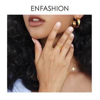 

ENFASHION Punk Curved Streak Knot Rings For Women Gold Color Irregular Open Ring Friends Gifts Fashion Jewelry Anillos R204058