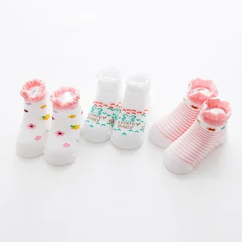 

3pcs/Set Mesh Cotton Socks kids girls Summer lovely baby Socks with lace Breathable Socks for 1-5T WMS053