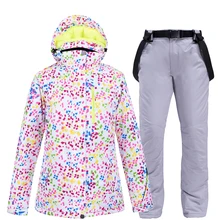 Лыжные куртки брюки женский лыжный костюм Сноубординг наборы очень теплый ветрозащитный водонепроницаемый для снега куртка уличная зимняя одежда