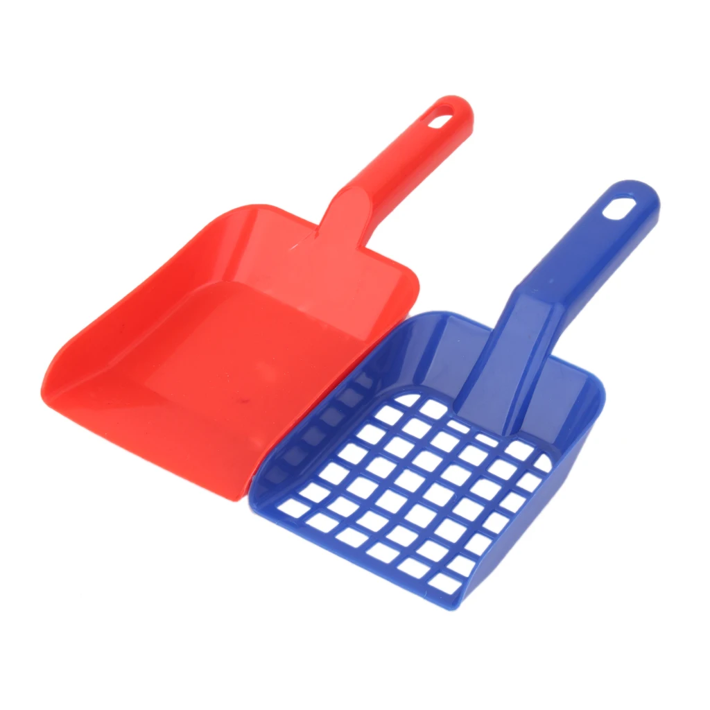 1 set Cat Litter Scooper Sieve Set Non Stick Scoop with Holder for Small Animal Dog Food Spoons Shovel Pet Cleanning Tool 