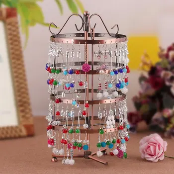 

144 Holes Earring Jewelry Necklace Stand 4 Layers Display Rack Metal Organizer Holder Jewelry Packaging Display Shelf 3 Colors
