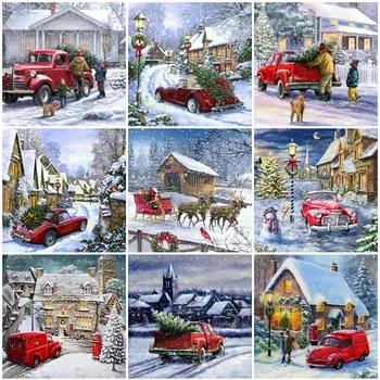 

Evershine 5D DIY Diamond Embroidery Car Craft Kit Diamond Painting Christmas Cross Stitch Winter Home Decorations