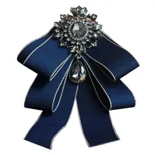 Мужская Свадебная лента для шеи галстук искусственный кристалл Стразы капля Бабочка Брошь, значок на булавке