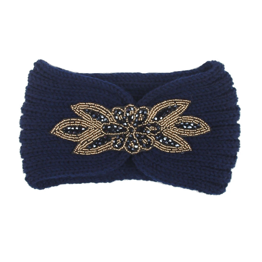 Women Crochet Knitting Headband Cotton Bandeau Winter Warm Head Wrap Wide Hair Turban Handmade Hair Bands Accessories 1111