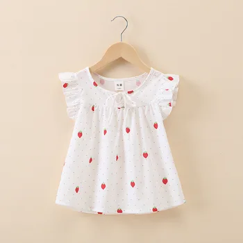 

Baby strawberry doll shirt 2018 summer dress Korean new girl's children's print jacket