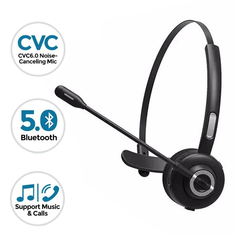 Bluetooth-гарнитура Pro Trucker V5.0 беспроводные офисные наушники с микрофоном CVC6.0 для