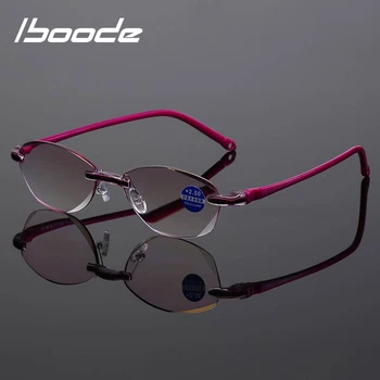 iboode Diopter +1.0 +1.5 +2.0 +2.5 +3.5 +4.0 Frameless Anti-blue Light Reading Glasses Women Ladies Presbyopia Eyewear Frames 2
