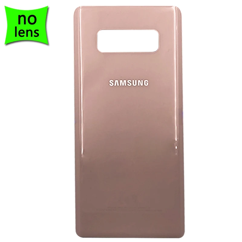 Для samsung Galaxy Note 8 G950 Корпус задняя крышка батареи с оправа объектива камеры стеклянная панель чехол для note8 задняя крышка корпуса - Цвет: Pink no Lens