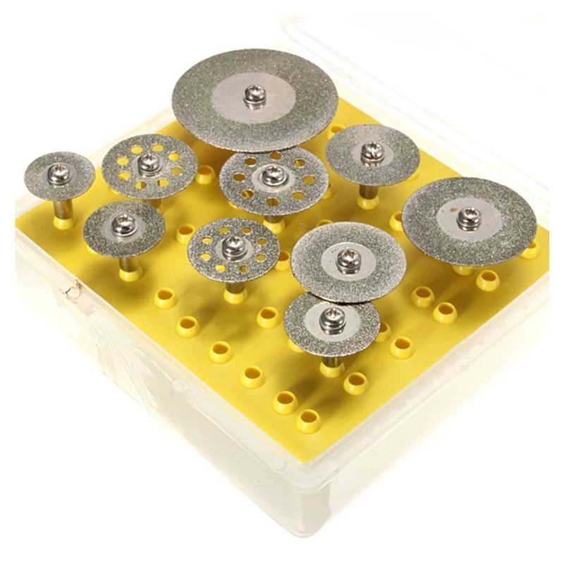 

10 pieces Diamond Cutting Discs Cutting Wheel Set for Dremel