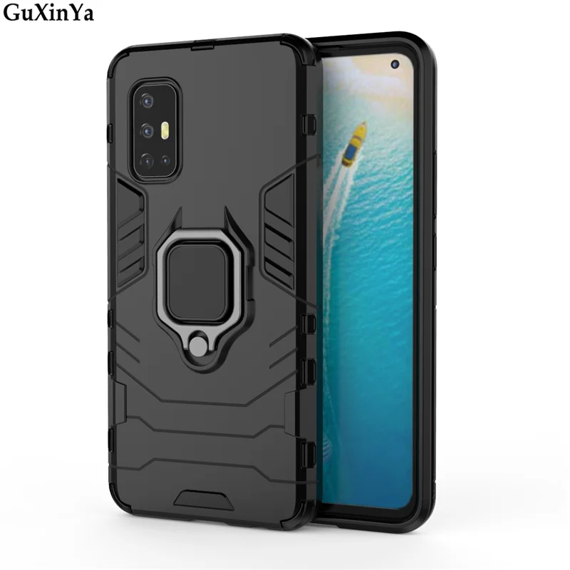 Darkblack Чехол для телефона для Vivo V17 индийская версия чехол s Роскошная Броня магнитное кольцо задняя крышка для Vivo v17 Funda для Vivo V17 Coque 6,44" - Цвет: Darkblack