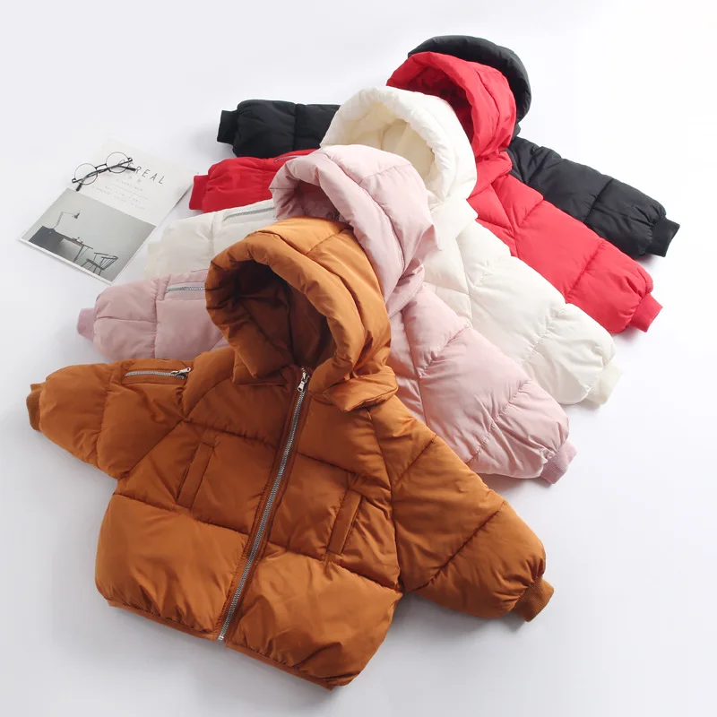 Детская зимняя одежда хлопковая стеганая куртка с капюшоном для маленьких девочек, теплая верхняя одежда детские парки enfant, куртка, пальто для малышей