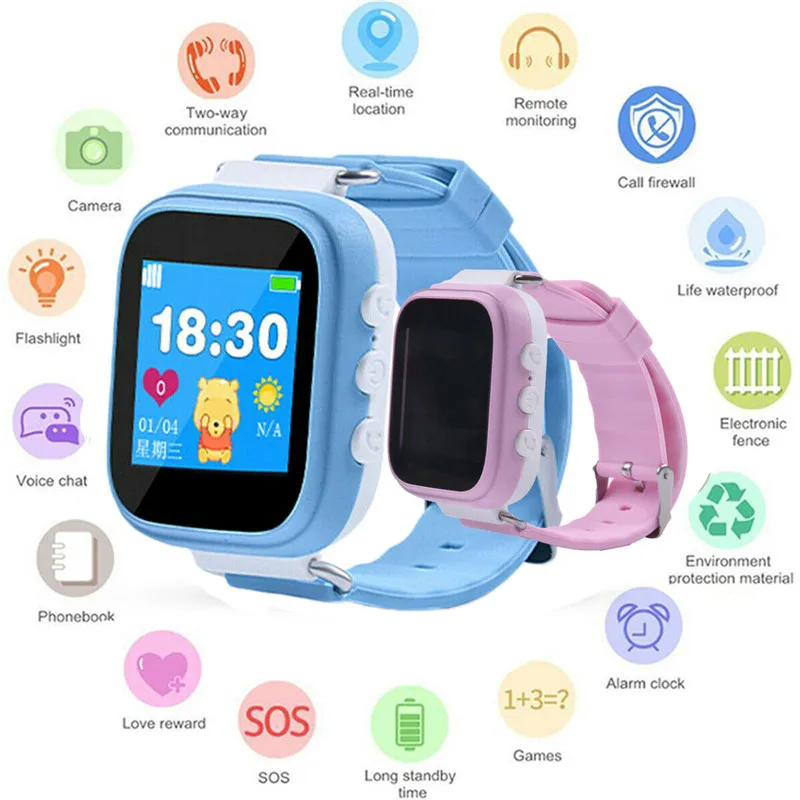 

Kids Smart Watch With GPS GSM Locator Tracker SOS Call Sim Two Way Communication Smart Phone Watch A Gift For Kids Children