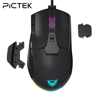 

PICTEK PC290 Gaming Mouse Wired RGB Mice 12000 DPI 8 Button Programmable Mouse with Detachable Finger Rests for PC Gamer Laptop
