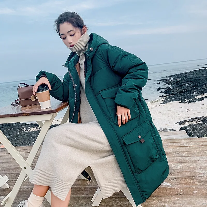 

Cotton-padded Clothes Winter 2019 New Style Winter down Jacket Cotton-padded Clothes Thick Coat Mid-length over-the-Knee BF Kore