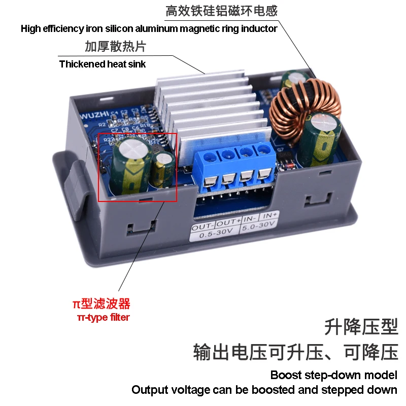 1 шт. CNC Buck-boost DC Регулируемый Модуль питания DIY постоянное напряжение постоянный ток Солнечная зарядка чехол для прибора