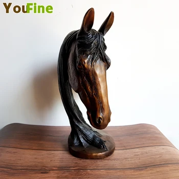 

Bronze Horse Head Desktop Decoration Pure Copper Animal Bust Customized Various Animals Bust Decoration Pendant Home Decorations