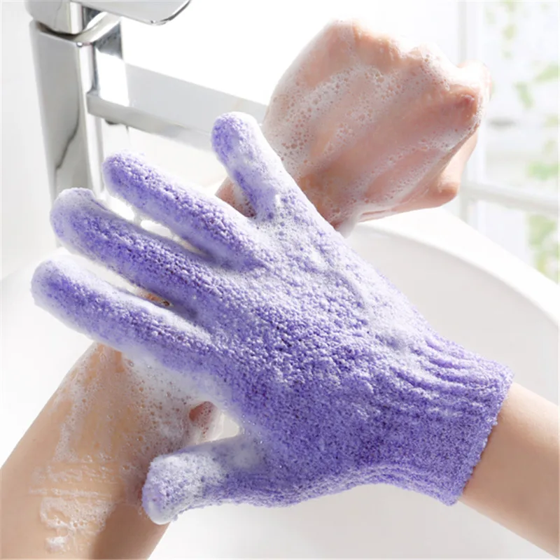 

Dropshipping 1PC Shower Gloves Exfoliating Bath Gloves Foam Bath Skid Resistance Body Massage Cleaning Loofah Scrubber