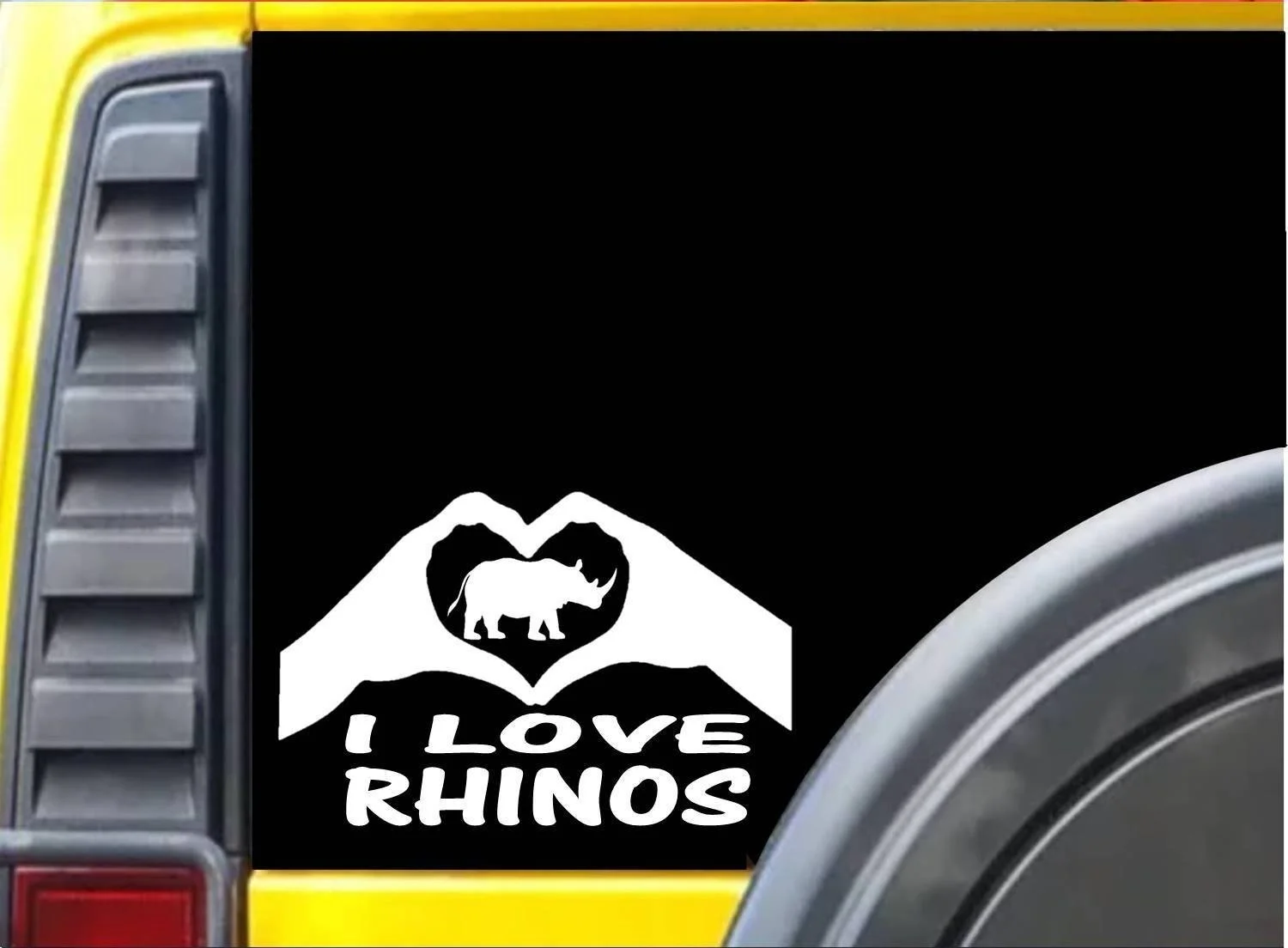 Носорог в виде сердец и Стикеры k040 8 дюймов животные из зооппарка наклейка на оконное стекло