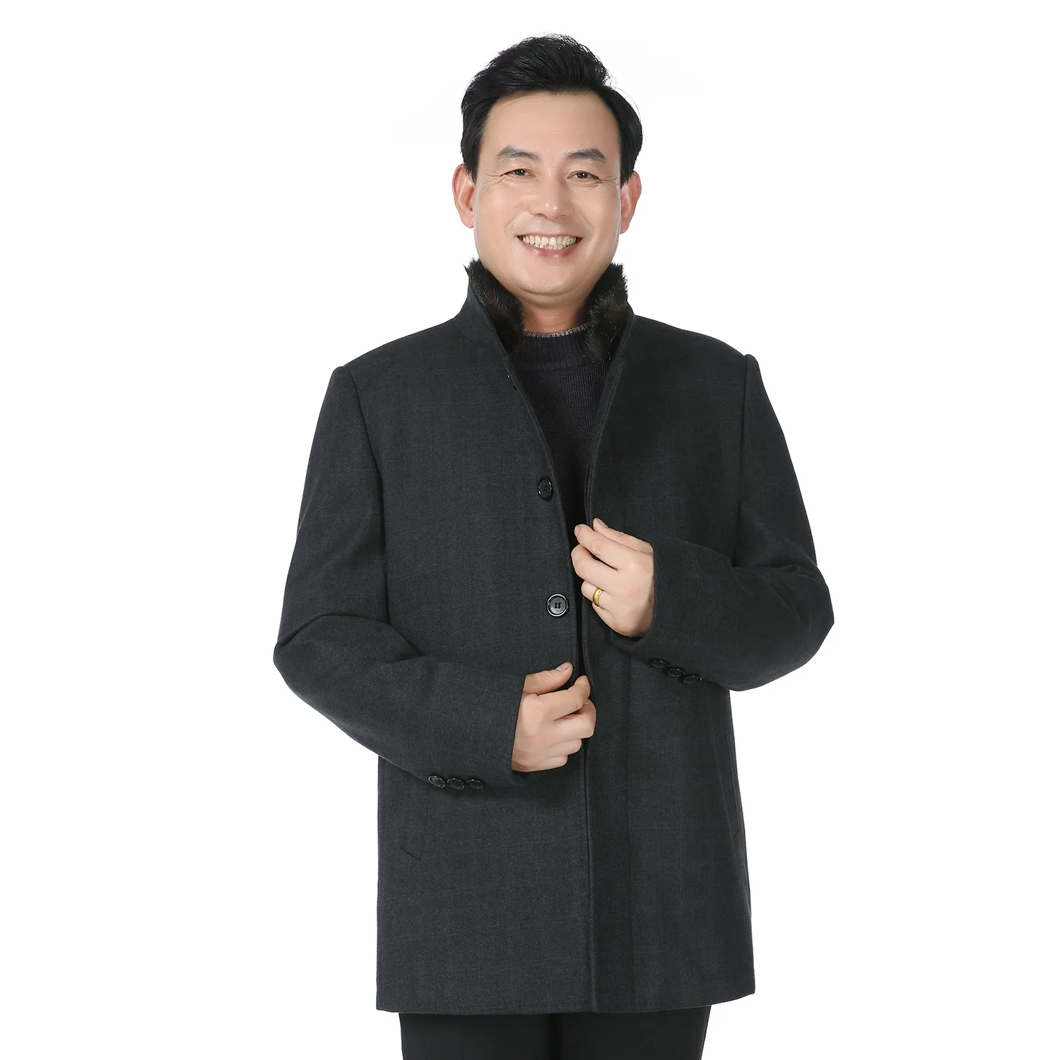 

Daddy Clothes Winter Coat 2018 Autumn And Winter Cotton Coat Thick Jacket Middle-aged Men'S Wear Loose And Plus-sized Cotton-pad