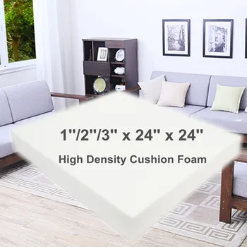 

High Density Seat Cushion Foam Rubber Replacement Polyurethane Upholstery Cushion Pad White Firm Foam Sheet Cushion Pads 60x60cm