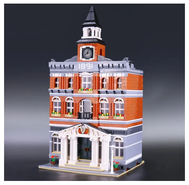 

84003 2859PCS Street View Series The Town Hall Sets Model Building Kits Blocks BricksToys Compatible With Legoinglys 15003 10224