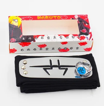 

Cosplay toy Naruto hatake Kakashi Uchiha Itachi head band with ring super value set Cosplay toy action role play gift