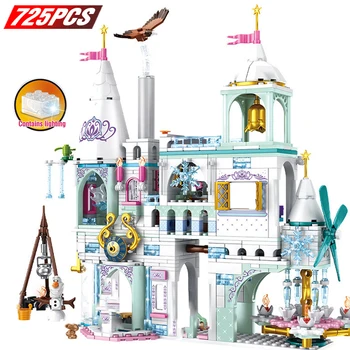 

Building Block Lepining Friends Ice Princess Elsa's Castle Christmas Snow House Cartoon Brick Toys for Girls Toy for Children