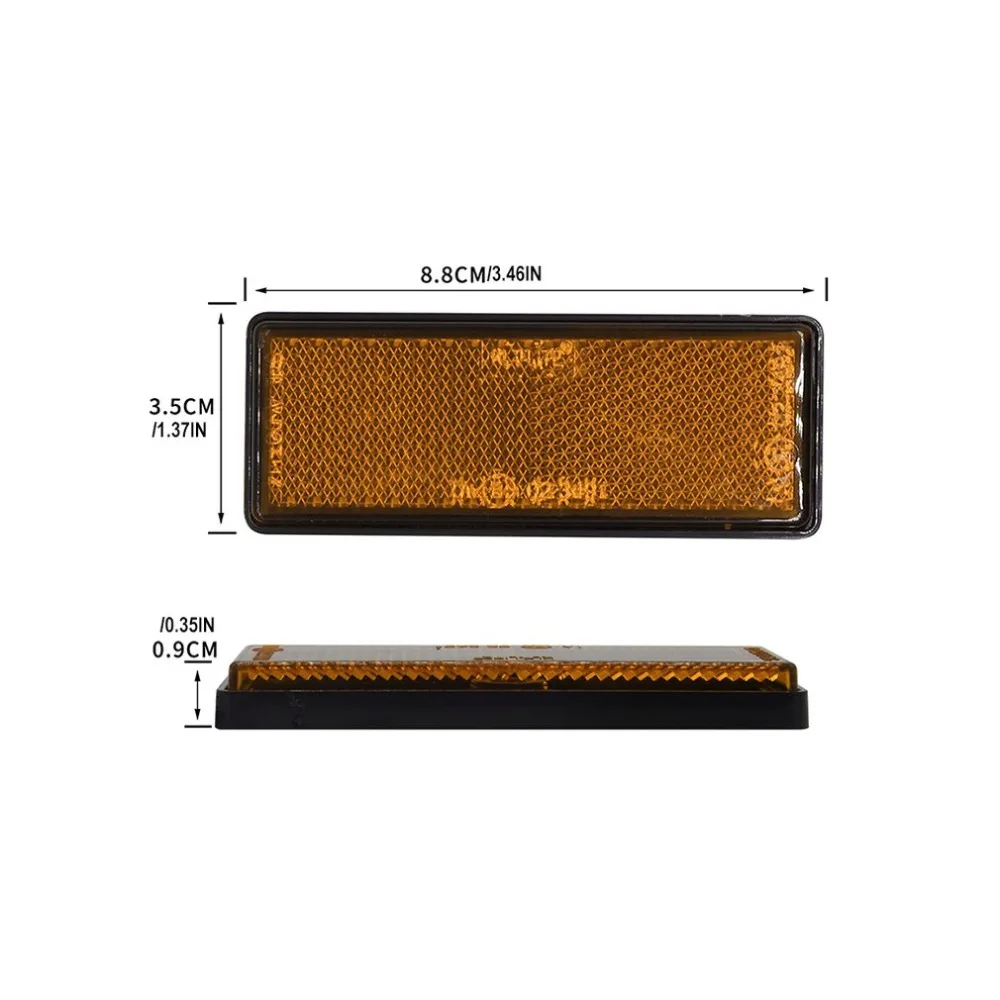 10 шт. сверхпрочные автомобильные отражатели прямоугольные оранжевые светоотражающие полосы оранжевые прямоугольные отражатели для прицепа