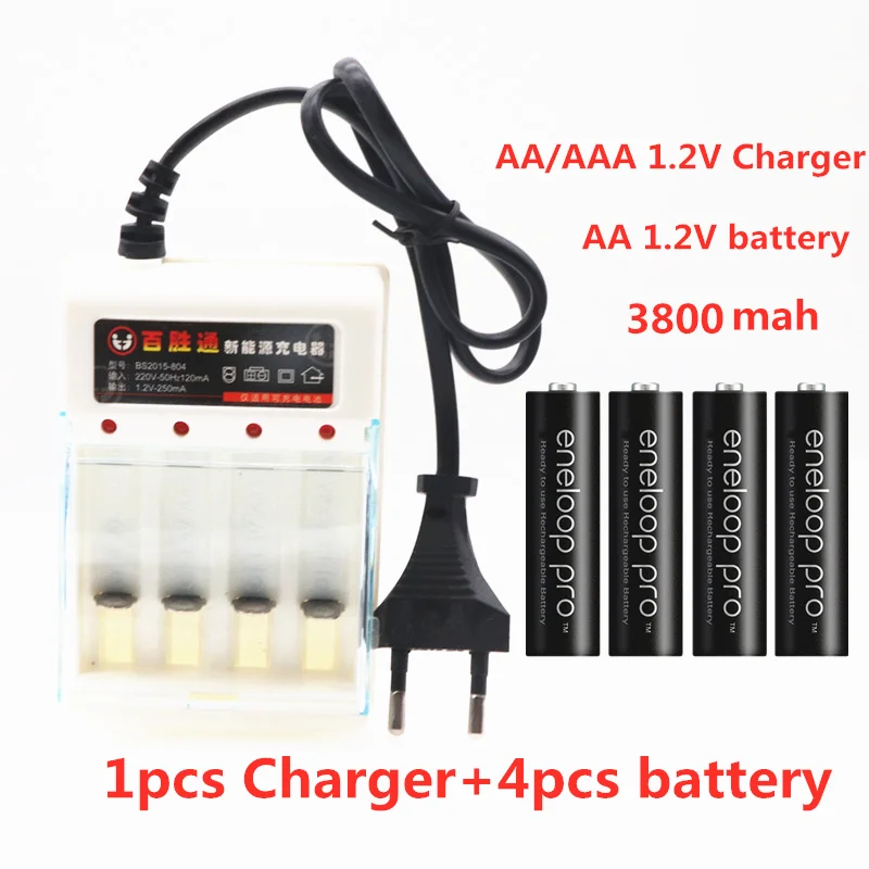 Синий Panasonic eneloop основной аккумулятор pro AA 3800 MAH 1,2 V NI-MH камера, литий-полимерный аккумулятор+ зарядное устройство - Цвет: Синий