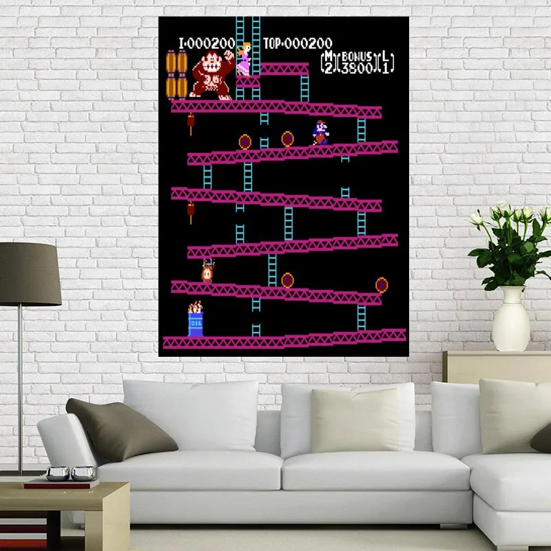 4 Donkey Kong-игровой постер в стиле ретро nintendo(классический Donkey Kong/NES), 40x60 см украшение дома на заказ холст постер - Цвет: 4