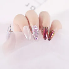 Mancel lin маникюрный волшебный порошок с зеркальным эффектом лазерный порошок DJ SEQUINS неоновая розовая жемчужная раковина для пудры порошок и другой порошок Colle