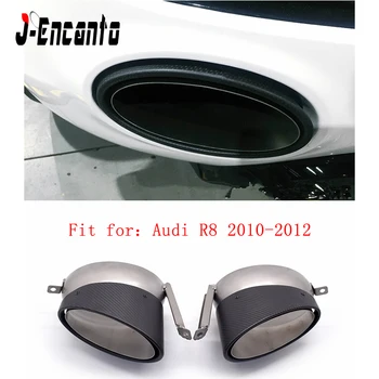 

Car Stying Tail Exhaust Muffler Tips Muffler Pipe For Audi R8 304 stainless steel carbon fiber Round and oval exits