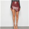 SHEIN однотонная Асимметричная юбка из искусственной кожи, Женская Весенняя юбка с завышенной талией и молнией спереди, женские сексуальные мини-юбки
