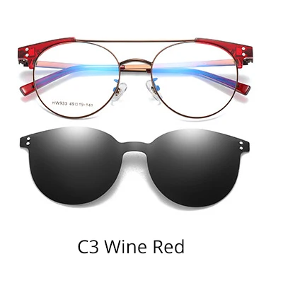 C3 Wine Red Ralferty, магнитные солнцезащитные очки, ультра-светильник, поляризационные, на застежке, солнцезащитные очки для женщин, магнитные очки, оправа для очков, без оправы, Z933 - Цвет оправы: C3 Wine Red