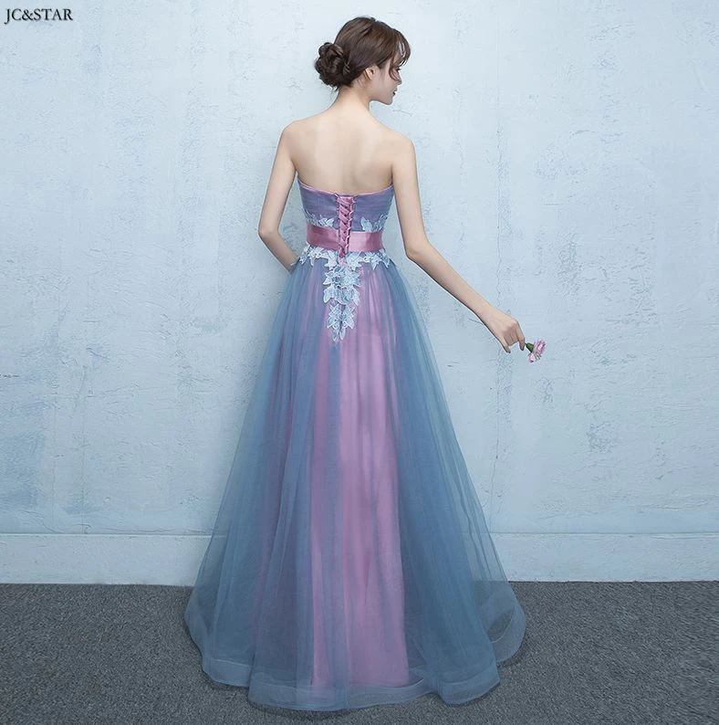 Vestido dama de honra, новинка, тюль, цветок, сексуальное, милое, с бретельками, ТРАПЕЦИЕВИДНОЕ, синее платье подружки невесты, длинное, abito damigella размера плюс