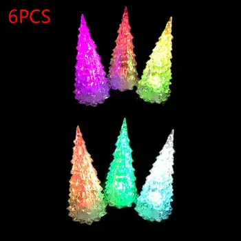 

Table Top Christmas Trees - Set of 6 - LED Lighted Acrylic Christmas Trees