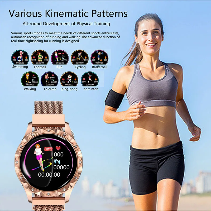 Round Smart Bracelet for Women Waterproof Blood Pressure Heart Rate Measuring DQ-Drop Round Smart Bracelet for Women Waterproof Blood Pressure Heart Rate Measuring DQ-Drop