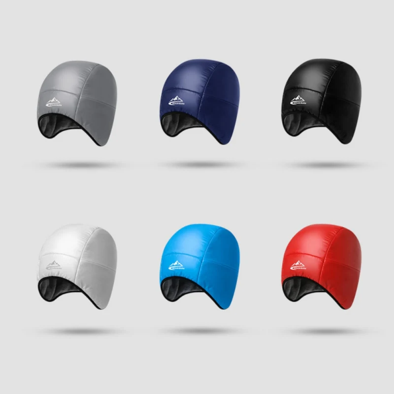Outdoor Winter Windproof Ear-cap Thermal Fleece Lined Down Skull Beanie Men Women For Cycling Skiing Hiking Camping
